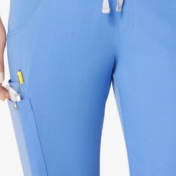 Figs XS Cargo Light Blue Drawstring 4 Pocket Technical Collection Scrub Pants - Picture 4 of 17